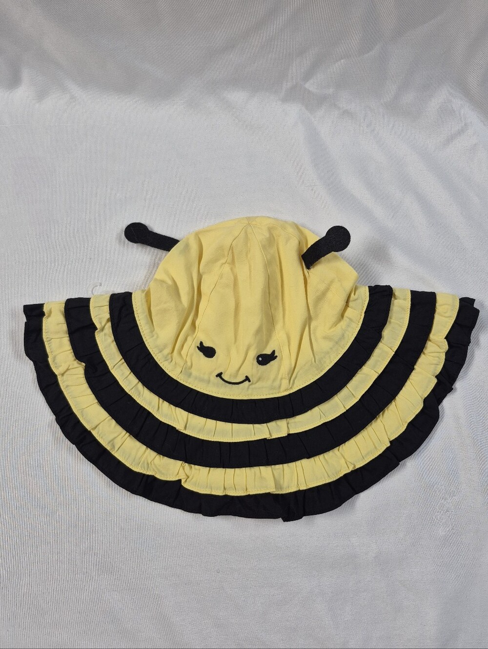 Gymboree Baby Girls Bumble Bee Ruffle Sun Hat Cotton Yellow Black Sz 2T-3T NWT